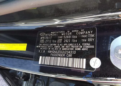 2018 Genesis G80 3.8 из США, поврежденный, VIN KMHGN4JE0JU234310